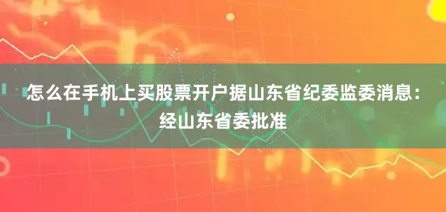 怎么在手机上买股票开户　　据山东省纪委监委消息：经山东省委批准