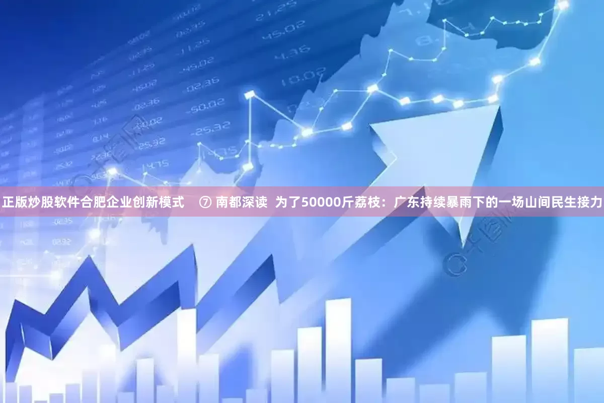 正版炒股软件合肥企业创新模式    ⑦ 南都深读  为了50000斤荔枝：广东持续暴雨下的一场山间民生接力